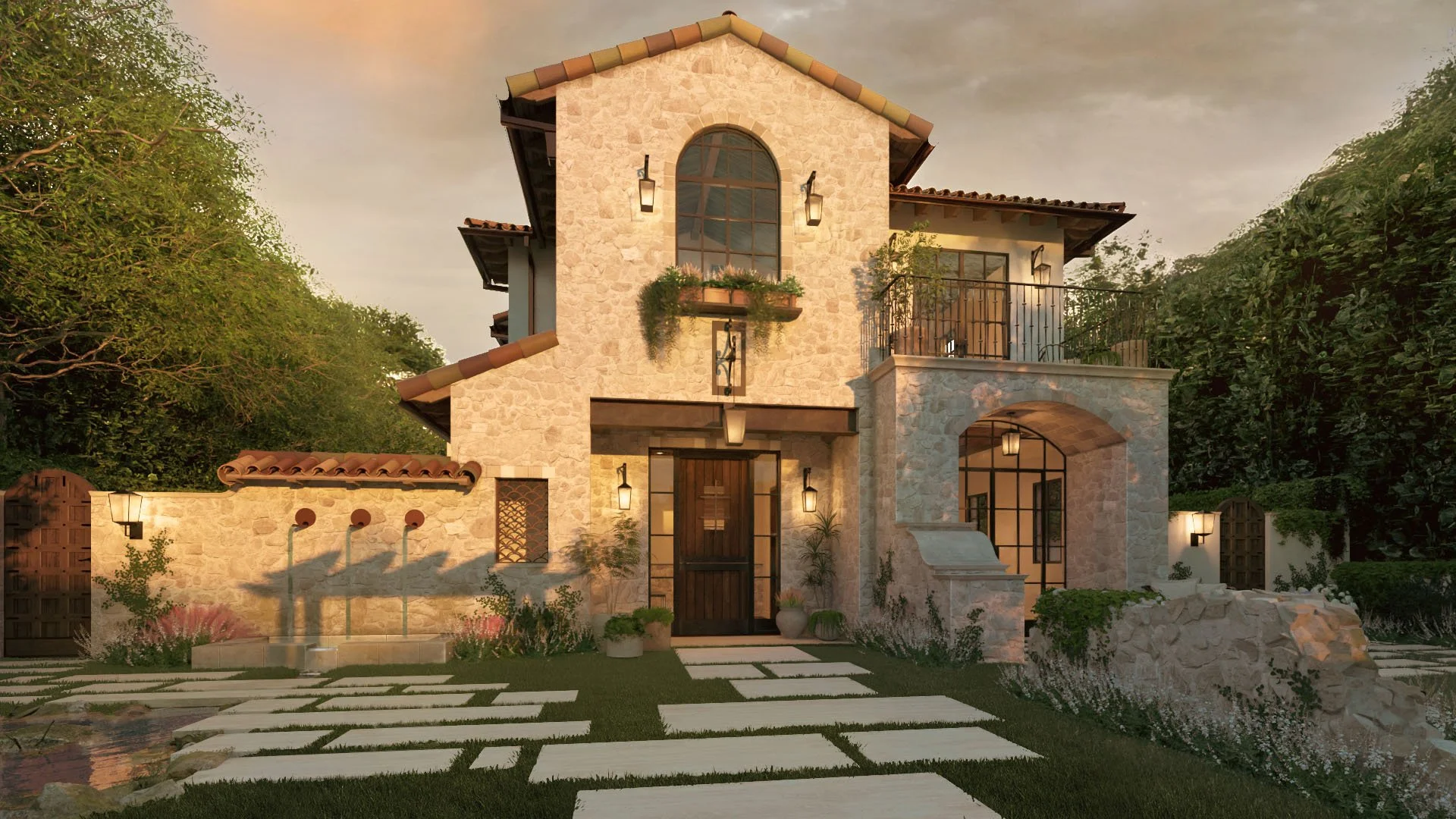 Santa Monica Bungalow &mdash; exterior elevation and entry