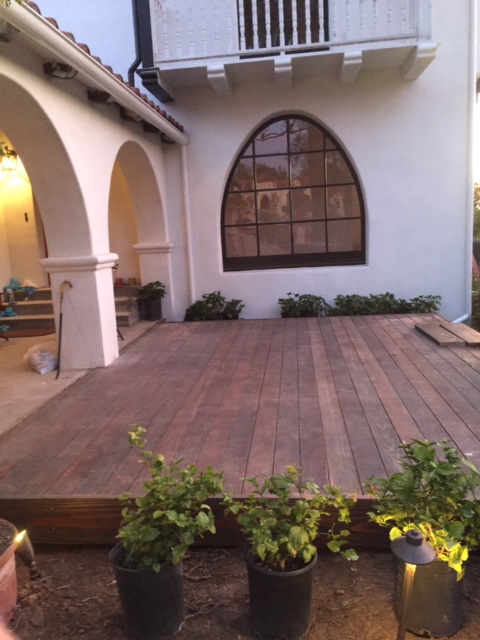Patricia Avenue &mdash; front courtyard with arched colonnade and restored deck